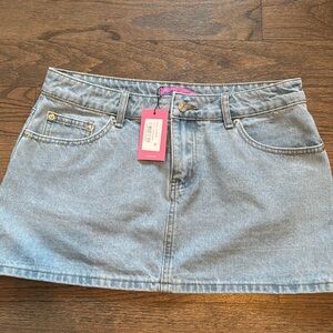 Editked light blue denim mini skirt M NWT